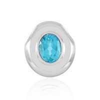 Cavill Sterlingsilber AnhäNger Paraiba Topas 2,04Ct Oval Platinierung