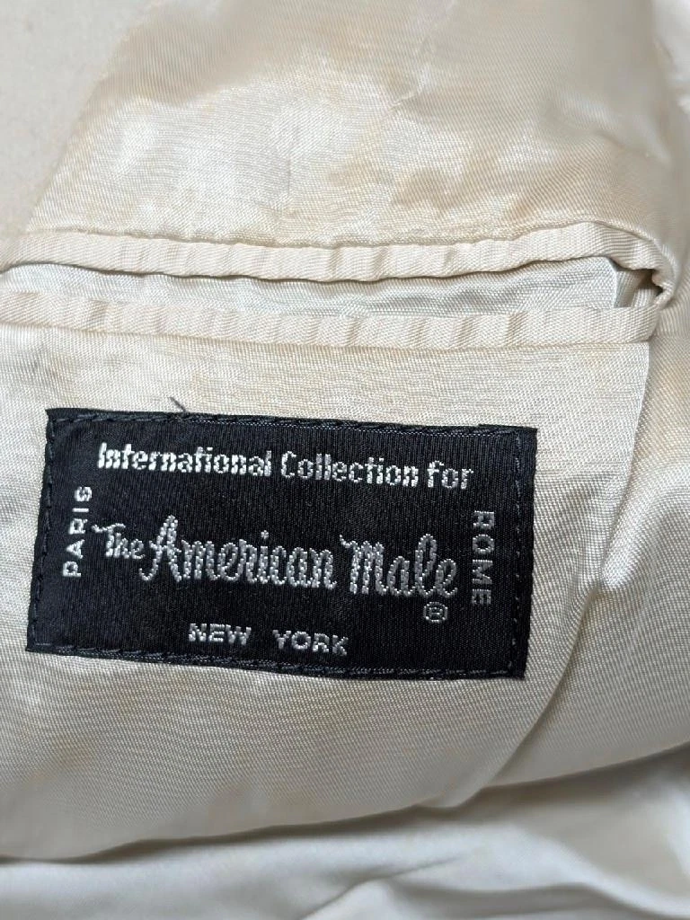 vintage OVERCOAT wool BELTED off-white 36 sherlock AMERICAN MALE slim XS image 7