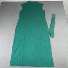 LB70 Lloyd Boston Dress Womens Medium Sleeveless Knit Belted Mock Neck Pockets