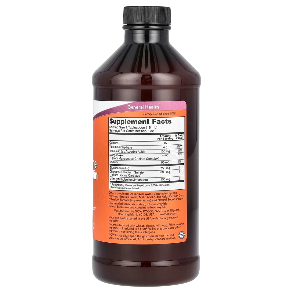 Glucosamina líquida y condroitina con MSM, cítricos, 16 fl oz (473 ml) Foto 2 de 2