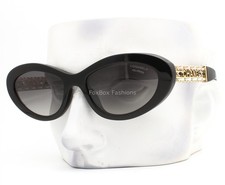 Chanel Sunglasses ch5538QA 622/S8 Black Gold CC Logo Chain Polarized with Case