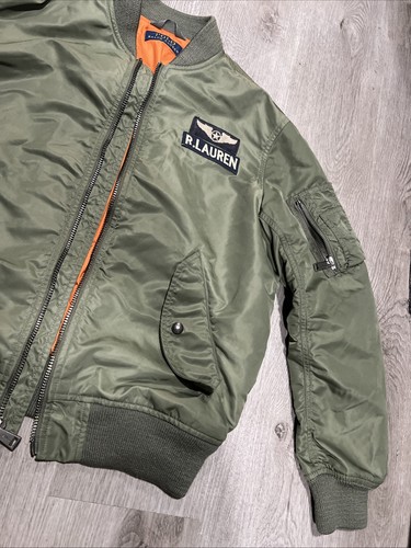 Polo Ralph Lauren MA-1 Military US-RL Patch Bomber Flight Pilot Jacket Small - Bild 5 von 9
