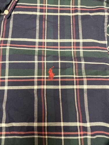 Ralph Lauren Polo Slim Fit Blau Kariert Stretch Oxford Hemd Herren Größe XXL - Bild 4 von 5