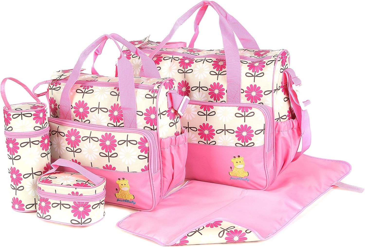Laminado 5 piezas Bolsas Cambiadoras Bebé Pañales Hospital Maternidad Estera Portabiberones
