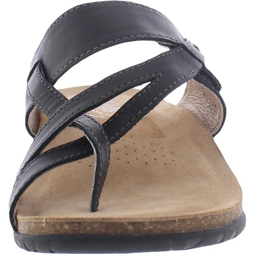 Taos Womens Perfect Black Leather Slide Sandals Shoes 7 Medium (B,M) BHFO 7894 - Picture 3 of 3