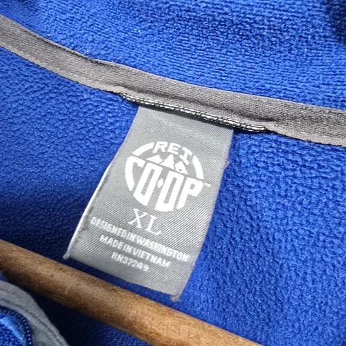 Rei Co Op Pullover Mens XL Royal Blue Fleece Quarter Zip Mid Layer Lightweight - Picture 3 of 10