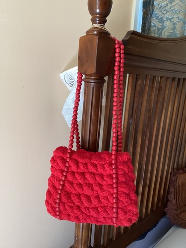 NEU Handtasche Schultertasche Damen Mädchen handgefertigt COZY Chenille Handtasche - Bild 5 von 5