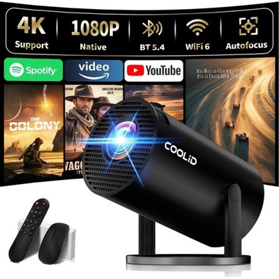 Mini Beamer 4K WiFi 6 Bluetooth 5.4 Tragbar Projektor Heimkino LCD