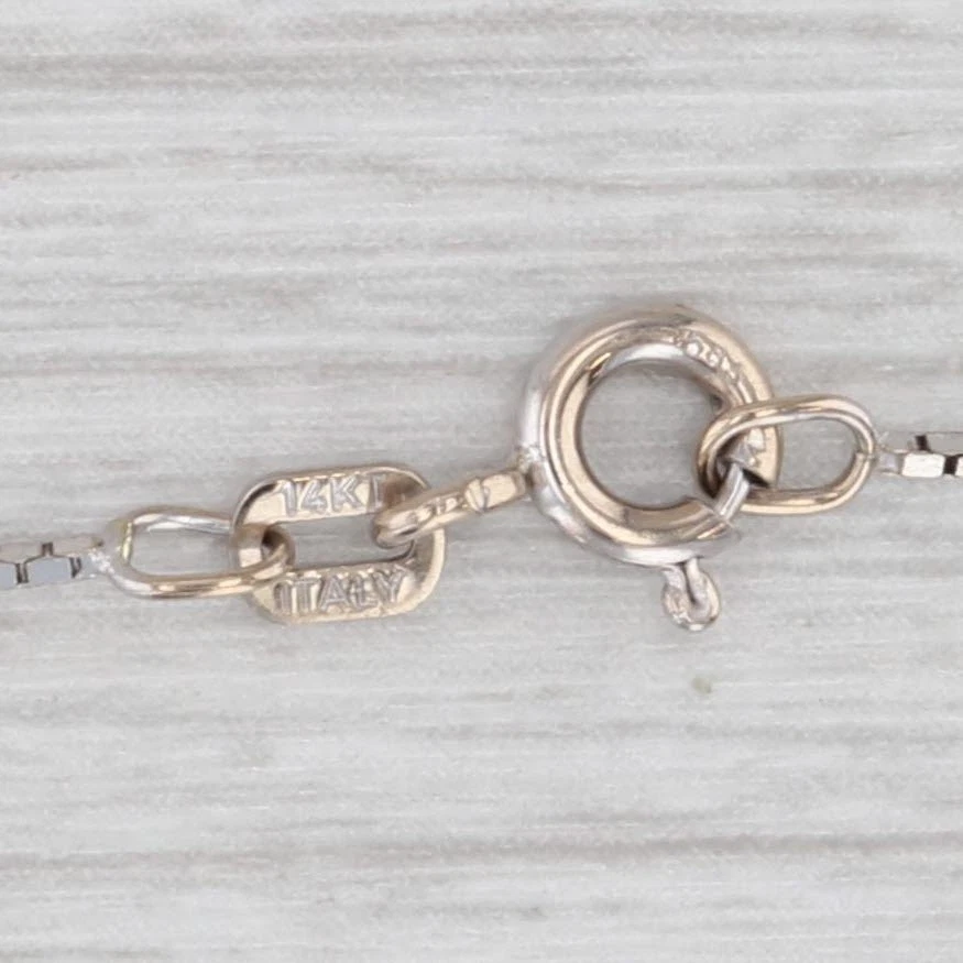 Collar colgante círculo de diamantes de 0,50 quilates de oro blanco de 14 k cadena de caja de 20" Foto 4 de 4