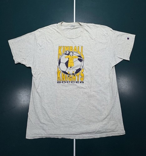 Vtg Champion Kimball Knights Soccer T-shirt Kimball High School 2XL Texas 90s