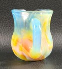 Boyd's Crystal Art Glass MINI PITCHER 1978-83 JANUARY SLAG Blue Tan Orange Glow — photo 6