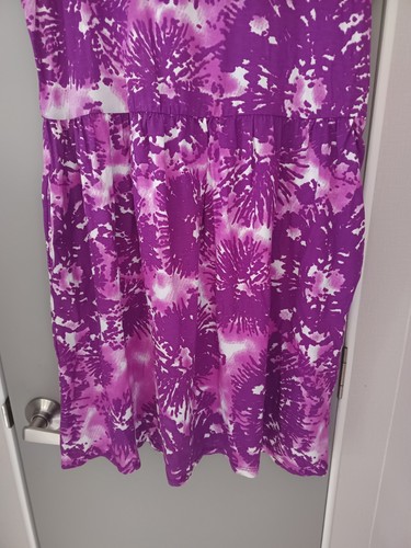 Roman Petite Pink/Purple Patterned Summer Dress Size 14 (Chest 39") L 36" - Picture 7 of 7