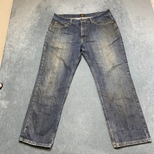 Lee Relaxed Fit Jeans Mens 38x30 Blue Denim Cotton Straight Leg Medium Wash