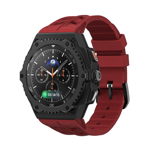 Per Samsung Galaxy Watch 8 Classic 46mm Cassa Acciaio Inox Metallo Cinturino Silicone - Foto 19 di 36