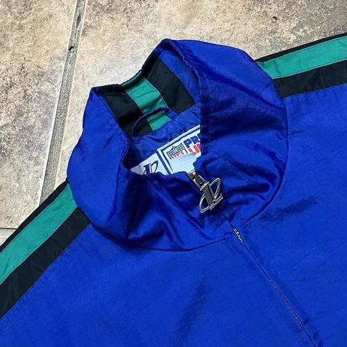 Vintage 90s Logo Athletic NFL Seattle Seahawks Football Windbreaker Jacket - Picture 4 of 5