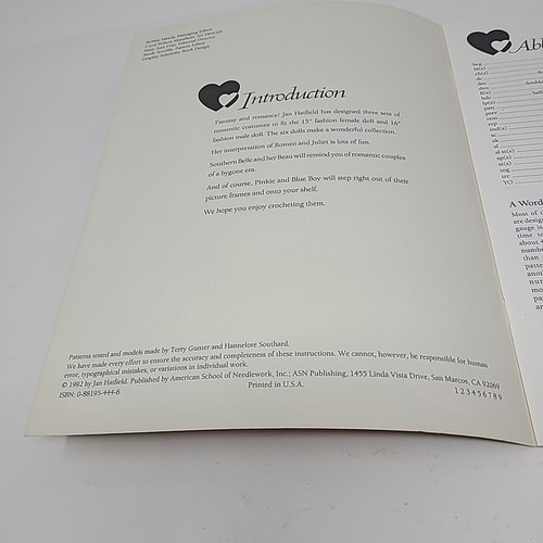 Crochet Costumes Romantic Couples Pattern Doll Book Romeo Juliet Blue Boy Pinkie - Picture 3 of 3