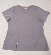 Women's Dickies Xtreme stretch gray V-neck short sleeve scrub top size Large