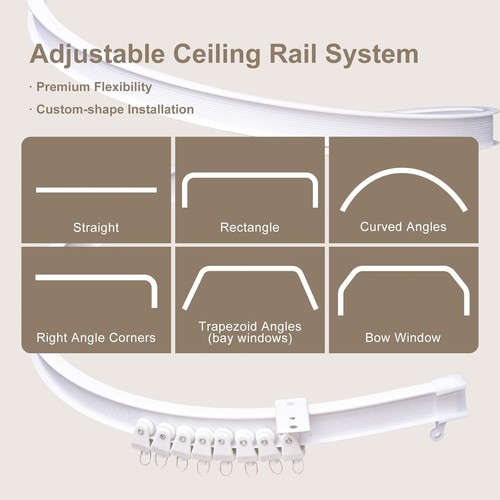 Raumteiler Vorhang Set Verdunkelung Schallschutz Thermoisoliert Deckenschiene - Bild 5 von 8