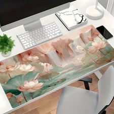 Large Light Color Lotus Pond Lotus Lining Cliff Waterfall E-Sports Games Mouse