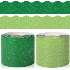 131.2ft Glitter Green Bulletin Board Borders Glitter Green Die-Cut Border Trim f
