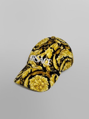 Versace Baroque Print Logo Baseball Cap Black Gold size 58