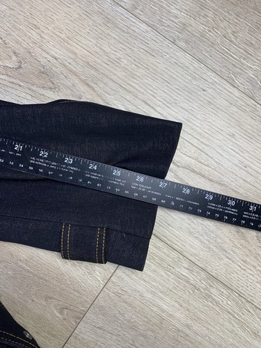 Vintage IL Canto Black Metallic Denim Trench Petti Coat Blazer Belted 50L Men - Imagen 15 de 21