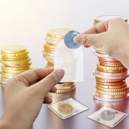 Confezione da 200 Buste per Monete da 2 con Un Sacchetto, Accessori per Collezione Monete in Plastica6717 - Foto 4 di 6