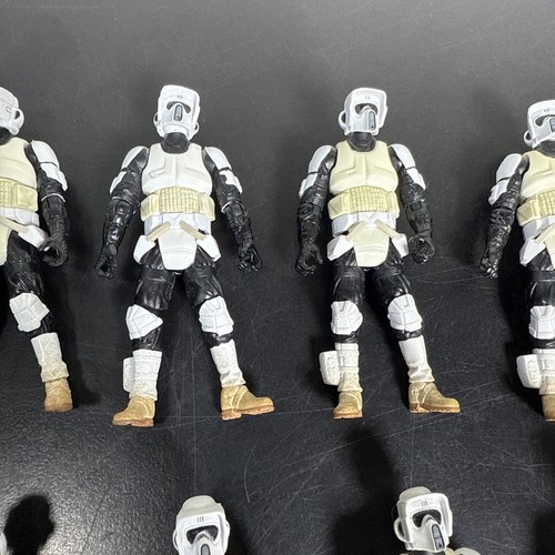 11 Figurine Star Wars Imperial Biker Scout Trooper Saga Hasbro 2005 e 1995 POTF - Foto 6 di 18