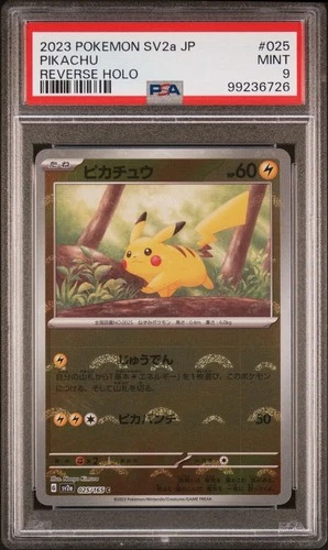 Pokémon Pikachu TCG Card 2023 SV2a Japanese Reverse Holo 025/165 PSA 9