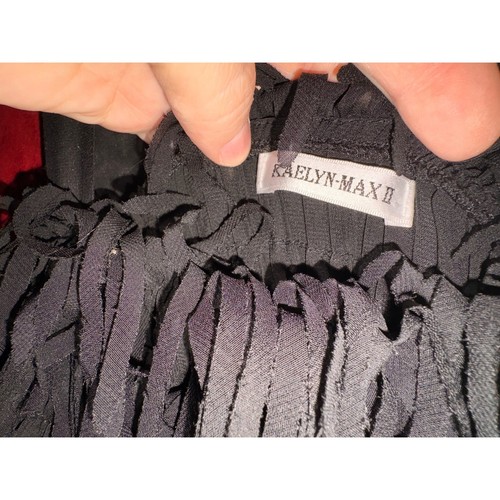 Kaelyn Max II Fransen Schulter Top Glockenärmel Plissee Bluse - Bild 2 von 5