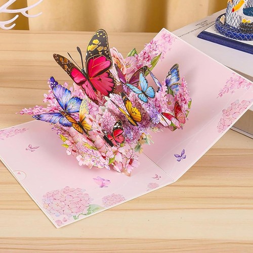 Mothers Day Pop Up Card for Mom, Butterfly MK0011- Endless Summer pink - Picture 5 of 7