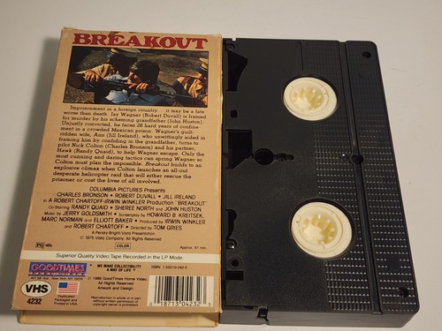 Breakout VHS 1975, 1989 Charles Bronson Robert Duvall - Picture 2 of 3