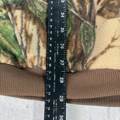 Vintage Cabela's Dry Plus RealTree Fleece Camo Hooded 1/2 Zip Jacket XL Reg USA - Picture 8 of 19