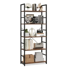 5 Tier Bookshelf, Tall Bookcase, Office Shelf Storage Organizer, Modern Book ...