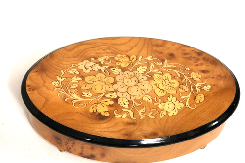 NEW Old Stock REUGE Italy Wood Inlay When You're Smiling Large Music Box 6550 - Picture 3 of 11