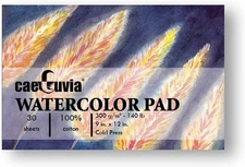 Cold Press 100% Cotton Watercolor Paper Pad 140lb, 5.5x8.5 Inch 30 Sheets Aca...