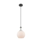 Innovations Astor 1Lt 8" Cord Mini Pendant, BK/WH - 415-1PR-BK-G121-8