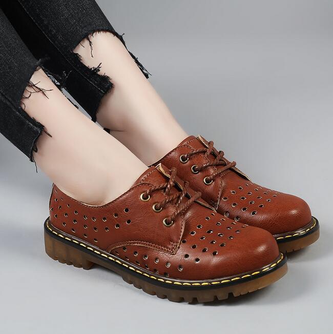 Vintage Women's Student Hollow Breathable Synthetic Leather Shoes Lace Up Oxford Vintage Women's Student Hollow Breathable Synthetic Leather Shoes Lace Up Oxford
