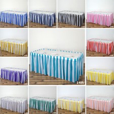 Stripes Plastic TABLE SKIRT 14 feet x 29" Wedding Party Dinner Decorations SALE