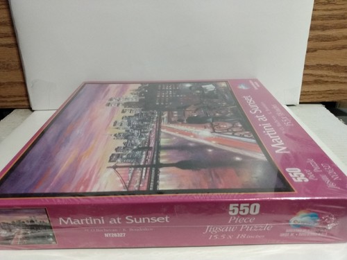 Martini At Sunset 550 Piece Jigsaw Puzzle New York Twin Towers New SunsOut - Picture 5 of 7