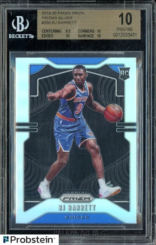 2019-20 Prizm Silver #250 RJ Barrett Knicks RC Rookie BGS 10 PRISTINE
