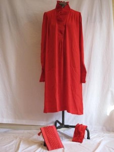 Zandra Rhodes Bright Red Silk Dress With Matching Bag And Headband Image Is Loading Zandra Rhodes Bright Red Silk Dress With Matching