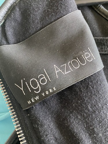 Classy Minimalist Cocktail Party Dress Bodycon A-Line YIGAL AZROUEL Black 4 - Picture 5 of 7