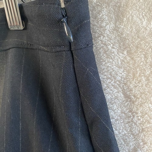 Banana Republic Skirt Size 8 Flared Black Brown Asymmetrical Suit Strip Short  - Picture 3 of 9