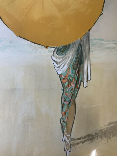 Rene Gruau, "Le Parasol" (L'OMBRELLE) - Litografia firmata/numerata; incorniciata/opaca - Foto 2 di 10