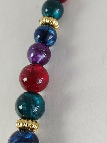 Vintage 24" Bead & Charm Necklace Multicolor & Gold Tone #17377 - Picture 6 of 6