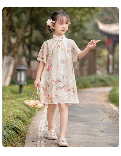 Kinder Sommer Kurzarm Cheongsam Rock Kinder Hanfu - Bild 18 von 22