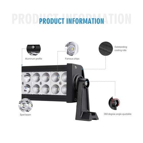 22INCH 280W+2X 4" LED WORK LIGHT BAR SPOT FLOOD OFFROAD 4X4WD FOR JEEP FORD 24" - Bild 8 von 12