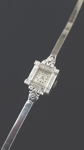Ladies 14kt White Gold and Diamond Art Deco Longines Watch - Picture 10 of 19
