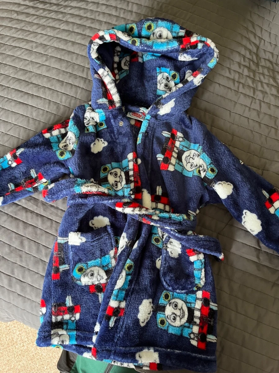 Baby Boys Thomas train Hooded Fleece Over Head Dressing Gown 18-24 months |  eBay